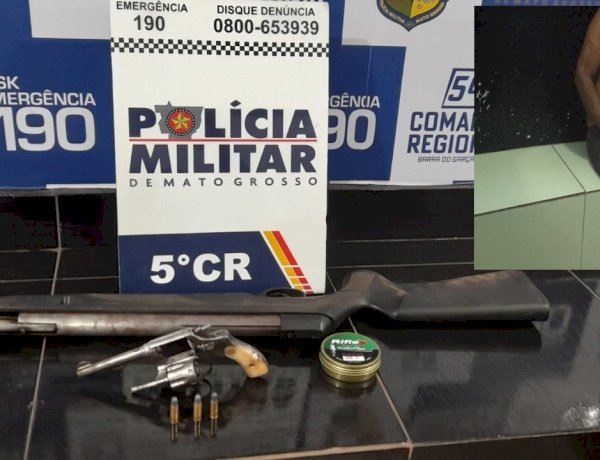 Apreensão de  duas armas de fogo  e detenção do portador