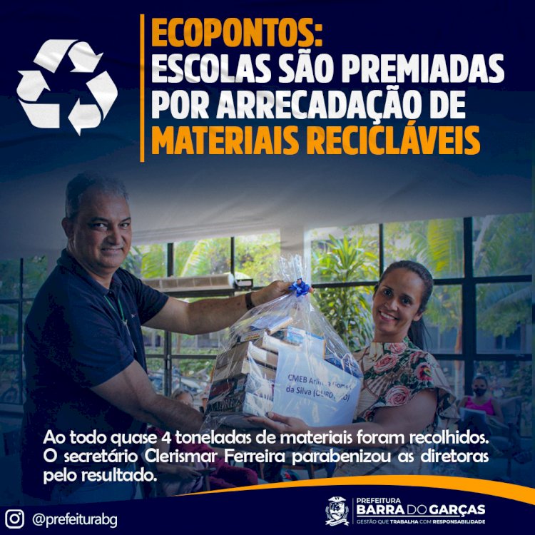 EcoPontos: Escolas são premiadas por arrecadação de materiais recicláveis