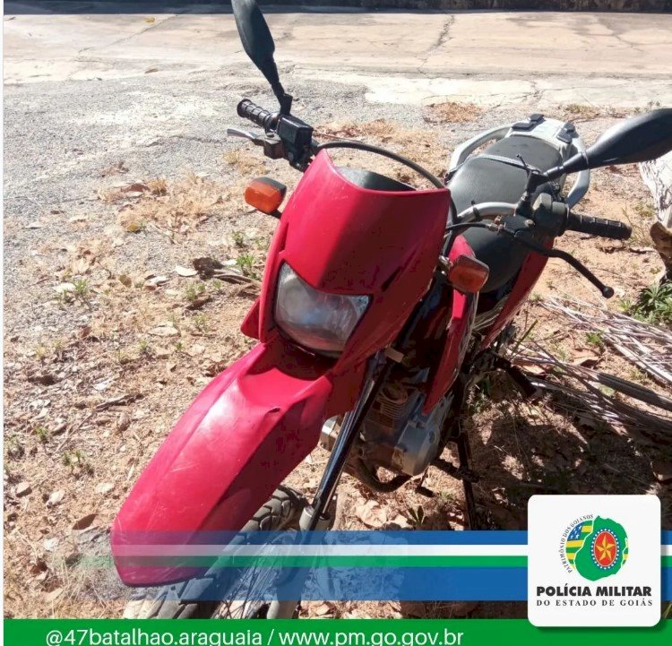 47° BPM / 7° CRPM RECUPERAMMOTOCICLETA COM REGISTRO DE FURTO NA CIDADE DE PIRANHAS GO.