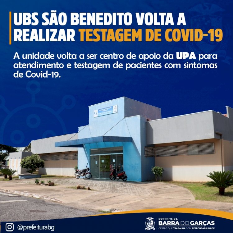 UBS São Benedito volta a realizar testagem de Covid-19