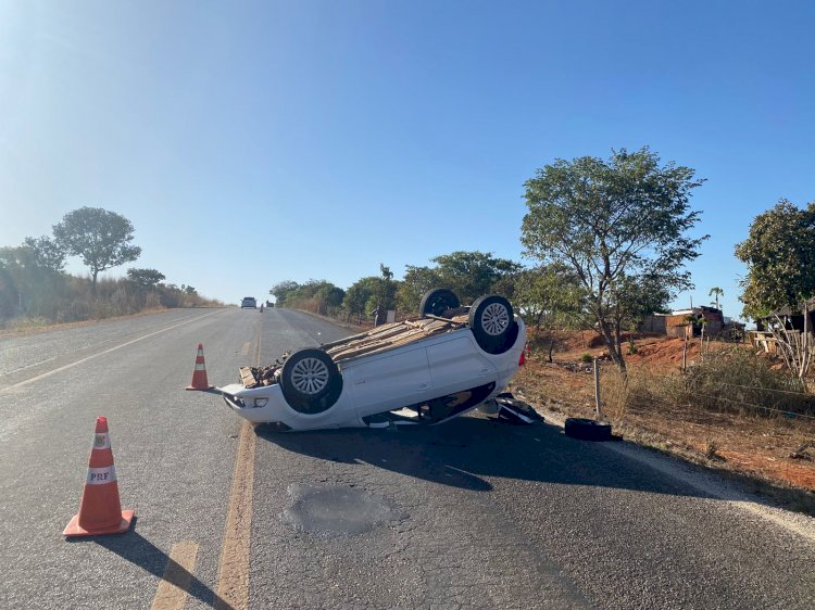 Capotamento na BR 070 nesta manhã