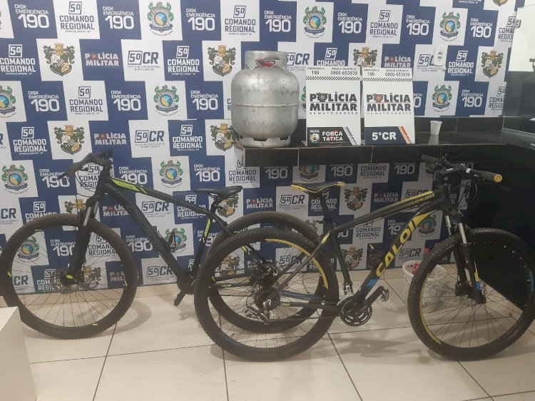 QUATRO SÃO DETIDOS PELA FORÇA TÁTICA ENVOLVIDOS NO FURTO DE BICICLETAS E BOTIJÃO DE GÁS EM BARRA DO GARÇAS