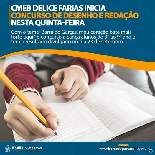 Concurso de redação e desenhos na CMEB  Delice Farias