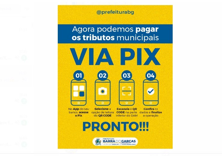 Praticidade: contribuintes de Barra do Garças agora podem pagar tributos municipais via Pix