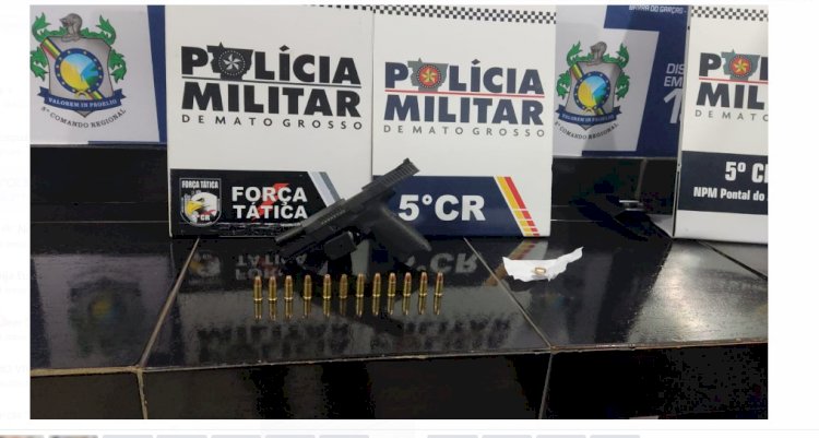 HOMEM É DETIDO PELA PM, APÓS REALIZAR DISPAROS DE ARMA DE FOGO EM PÁTIO DE POSTO DE COMBUSTÍVEL