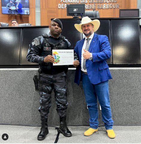 SARGENTO DA FORÇA TÁTICA DE BARRA DO GARÇAS QUE EVITOU ASSALTO A POSTO DE GASOLINA É HOMENAGEADO NA ASSEMBLEIA LEGISLATIVA DE MT