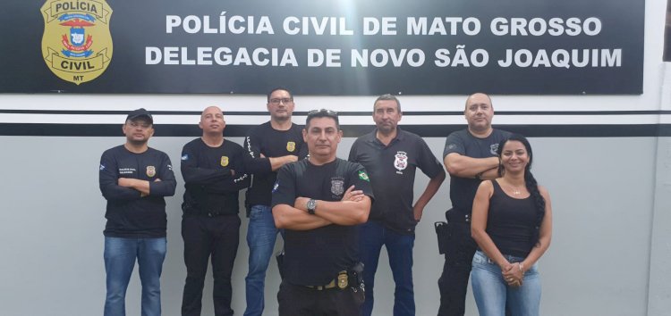 Polícia Civil de Novo São Joaquim cumpre mandatos de busca e apreensão.