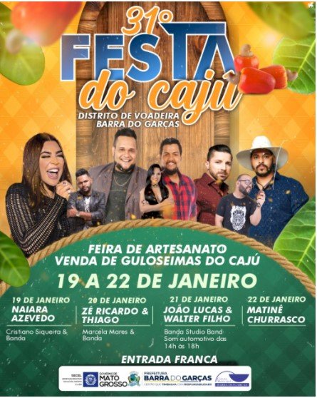 Festa do Caju  31ª edição tera shows nacionais