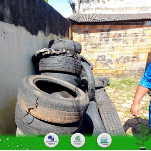 Sec de meio ambiente e Associação   recolhem pneus em Aragarças