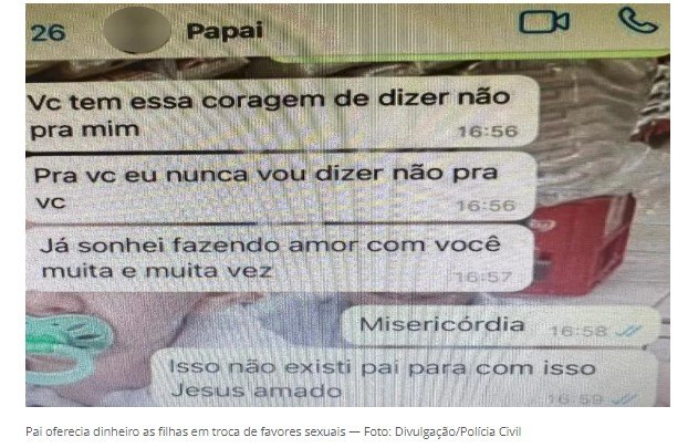 Pai é preso suspeito de estuprar filhas e enviar mensagens com teor sexual a elas