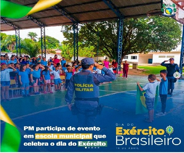 PM PARTICIPA DE EVENTO EM ESCOLA MUNICIPAL QUE CELEBRA O DIA DO EXÉRCITO