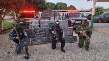 Policiais militares e federais apreendem quase 500 quilos de cocaína no interior de MT