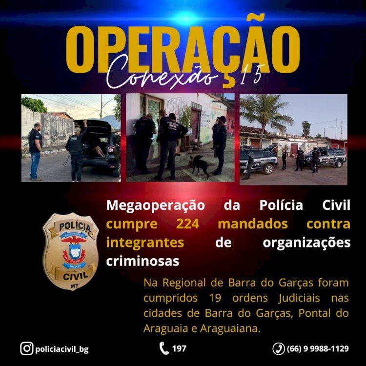 Polícia Civil atua em operação para limpeza de mensagens de apologia ao crime em Barra do Garças