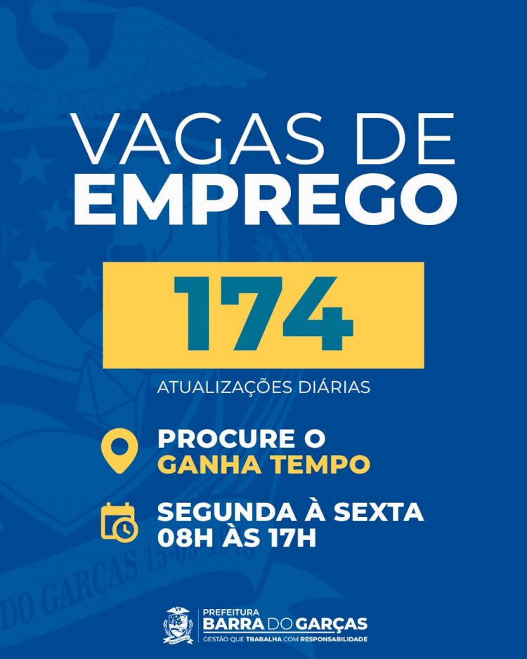 Sine de Barra do Garças divulga 174 oportunidades de trabalho nesta segunda-feira (08)