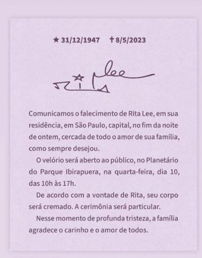 Rita Lee, rainha do rock brasileiro, morre aos 75 anos