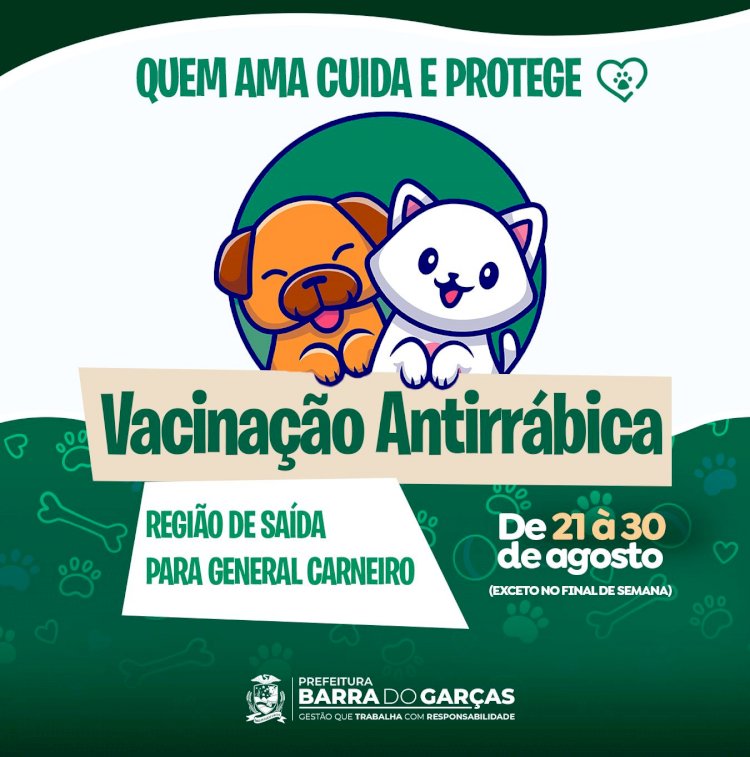 Prefeitura iniciou campanha de vacinação antirrábica no sentido a região de General Carneiro, e nos distritos de Vale dos Sonhos e Indianópolis