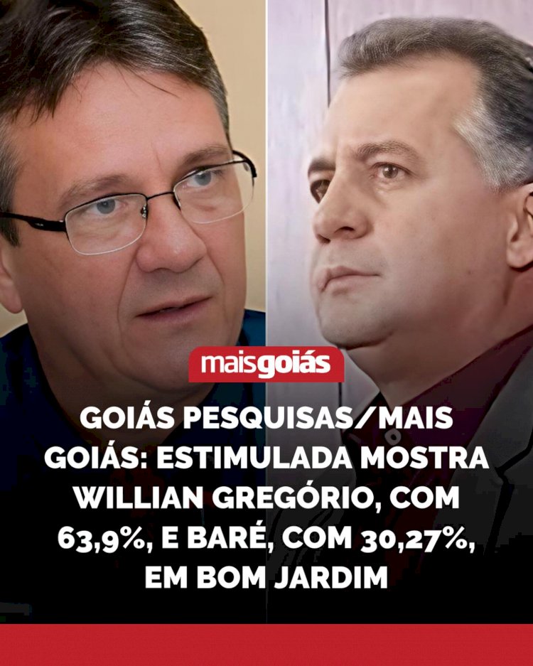 Instituto Goiás Pesquisas/Mais Goiás para a eleição suplementar em Bom Jardim de Goiás, neste domingo (3)