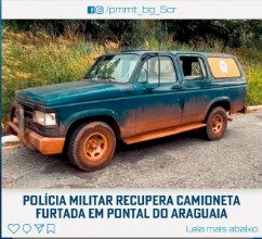 POLÍCIA MILITAR RECUPERA CAMIONETA FURTADA EM PONTAL DO ARAGUAIA