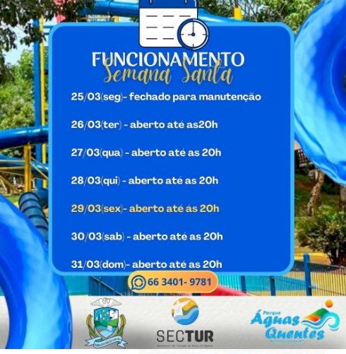 Semana Santa: Parque das Águas Quentes abre as portas no feriado