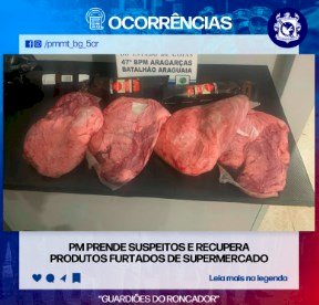 PM PRENDE SUSPEITOS E RECUPERA PRODUTOS FURTADOS DE SUPERMERCADO