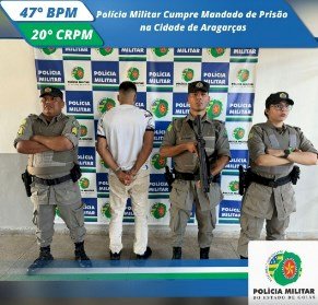 POLÍCIA MILITAR CAPTURA FORAGIDO DA JUSTIÇA NA CIDADE DE ARAGARÇAS - GO