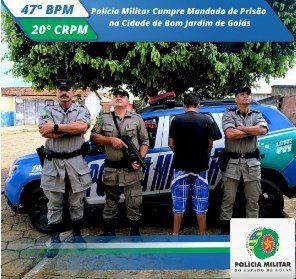 POLÍCIA MILITAR CAPTURA FORAGIDO DA JUSTIÇA NA CIDADE DE BOM JARDIM DE GOIÁS - GO