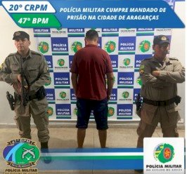 POLÍCIA MILITAR CAPTURA FORAGIDO DA JUSTIÇA NA CIDADE DE ARAGARÇAS - GO