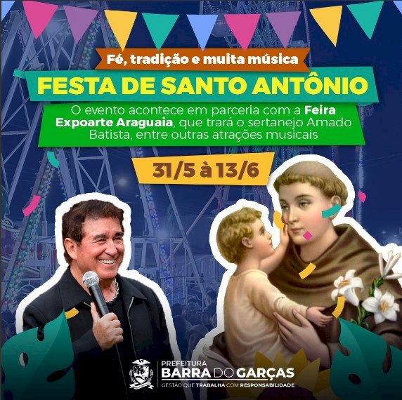 Festa de Santo Antônio 2024 agita Barra do Garças até a próxima semana