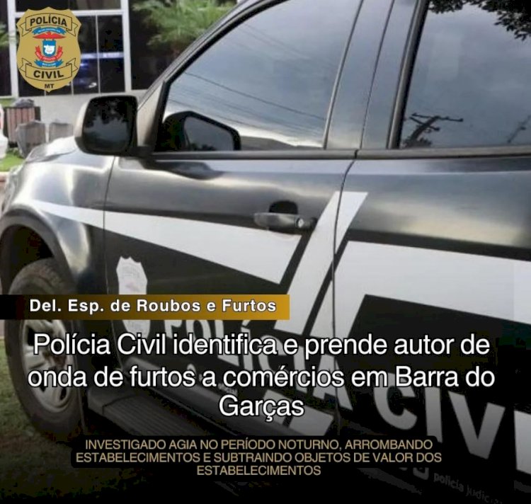 Mais um dos envolvidos em furtos no comécio de Barra do Garças é identficado e preso