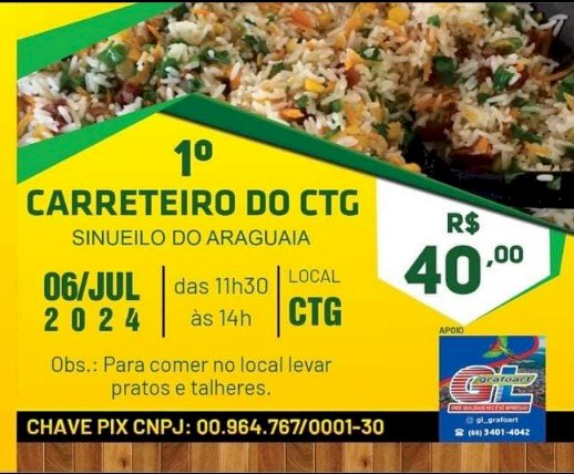 CTG realizou o primeiro carreteiro no sabado dia 06 de julho