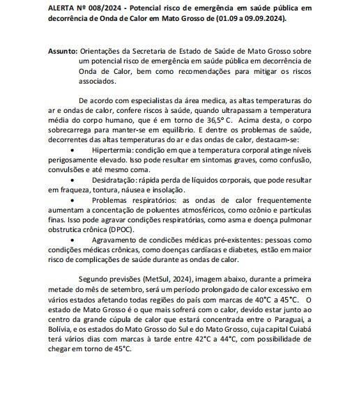 Em Barra do Garças, desfile militar de 7 de setembro é cancelado devido à alerta de onda de calor extremo