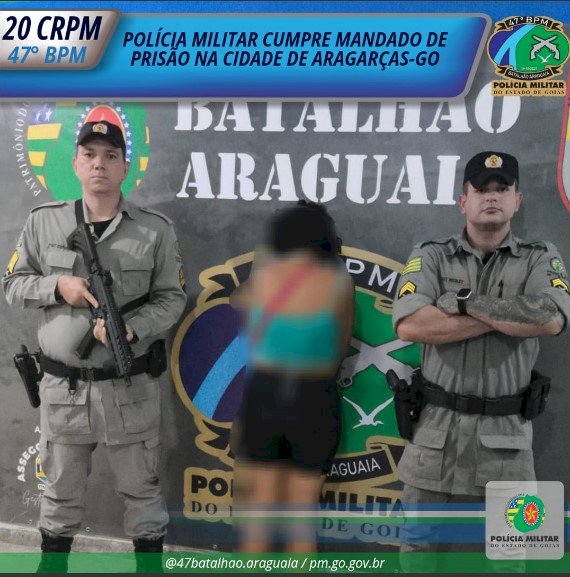 POLÍCIA MILITAR CUMPRE MANDADO DE PRISÃO NA CIDADE DE ARAGARÇAS - GO