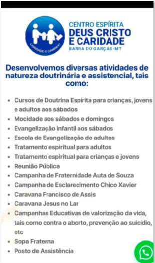 Cursos de ensino do Centro Espírita Deus, Cristo e Caridade, conheça: